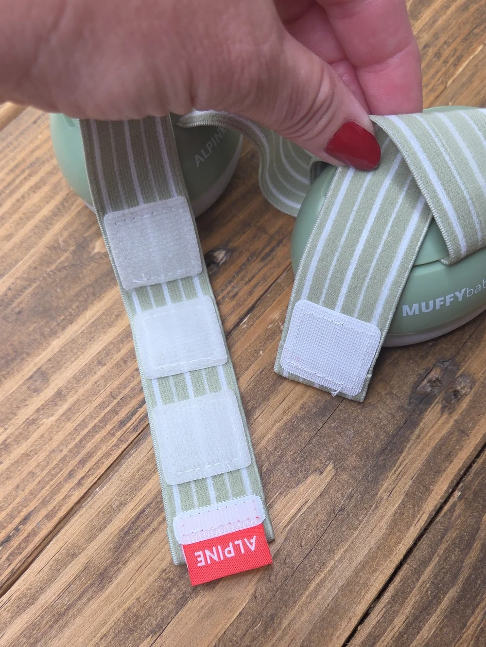 Alpine. MUFFYbaby. Baby Ear Protection Headphones - Light Sage Green. EUC